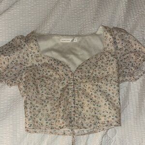 Altar'd State Floral Puff Sleeve Blouse